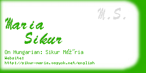 maria sikur business card